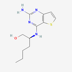 molecular formula C12H18N4OS B15235100 (S)-2-((2-Aminothieno[3,2-D]pyrimidin-4-YL)amino)hexan-1-OL 