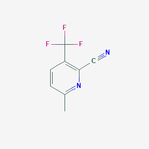 molecular formula C8H5F3N2 B15235133 6-Methyl-3-(trifluoromethyl)picolinonitrile 