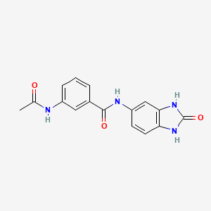 molecular formula C16H14N4O3 B15235164 3-Acetamido-N-(2-oxo-2,3-dihydro-1H-benzo[d]imidazol-5-yl)benzamide 