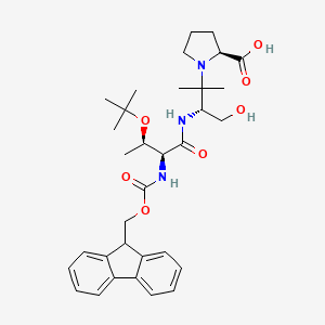 (2S)-1-[(3R)-3-[[(2S,3R)-2-(9H-fluoren-9-ylmethoxycarbonylamino)-3-[(2-methylpropan-2-yl)oxy]butanoyl]amino]-4-hydroxy-2-methylbutan-2-yl]pyrrolidine-2-carboxylic acid