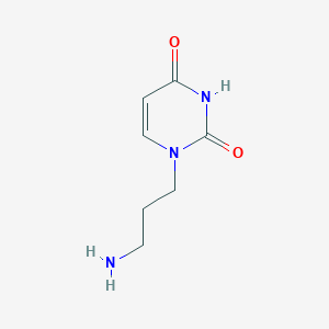 molecular formula C7H11N3O2 B15235269 1-(3-Aminopropyl)pyrimidine-2,4-dione CAS No. 54494-30-3