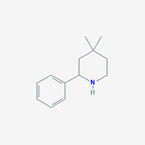 molecular formula C13H19N B15235280 4,4-Dimethyl-2-phenylpiperidine 