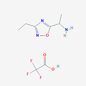 molecular formula C8H12F3N3O3 B1523529 1-(3-乙基-1,2,4-恶二唑-5-基)乙胺三氟乙酸盐 CAS No. 1255717-29-3