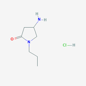 molecular formula C7H15ClN2O B1523530 4-氨基-1-丙基-2-吡咯烷酮盐酸盐 CAS No. 1255717-37-3
