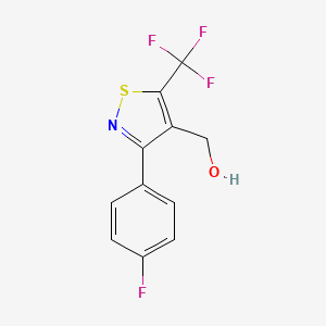 molecular formula C11H7F4NOS B15235300 (3-(4-Fluorophenyl)-5-(trifluoromethyl)isothiazol-4-YL)methanol 