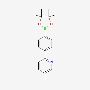 molecular formula C18H22BNO2 B15235333 5-Methyl-2-(4-(4,4,5,5-tetramethyl-1,3,2-dioxaborolan-2-YL)phenyl)pyridine 