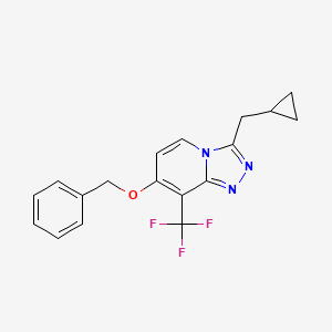 molecular formula C18H16F3N3O B15235351 7-(Benzyloxy)-3-(cyclopropylmethyl)-8-(trifluoromethyl)-[1,2,4]triazolo[4,3-a]pyridine 