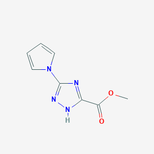 molecular formula C8H8N4O2 B15235359 methyl 5-(1H-pyrrol-1-yl)-4H-1,2,4-triazole-3-carboxylate CAS No. 881040-39-7