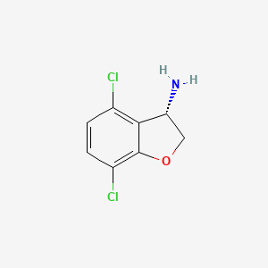 molecular formula C8H7Cl2NO B15235361 (3S)-4,7-Dichloro-2,3-dihydro-1-benzofuran-3-amine CAS No. 1241679-92-4