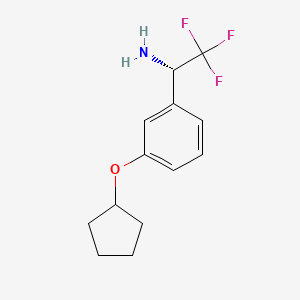 molecular formula C13H16F3NO B15235377 (1S)-1-(3-Cyclopentyloxyphenyl)-2,2,2-trifluoroethylamine 