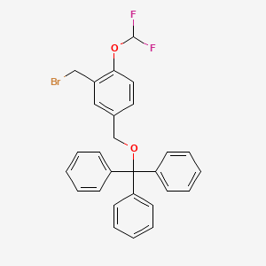 (((3-(Bromomethyl)-4-(difluoromethoxy)benzyl)oxy)methanetriyl)tribenzene