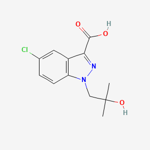 molecular formula C12H13ClN2O3 B15235401 5-Chloro-1-(2-hydroxy-2-methylpropyl)-1H-indazole-3-carboxylic acid 