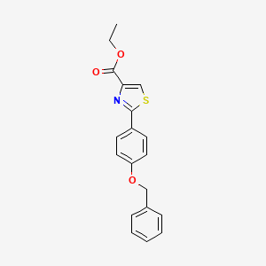 B1523542 2-(4-Benzyloxy-phenyl)-thiazole-4-carboxylic acid ethyl ester CAS No. 885279-35-6