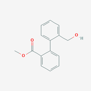 molecular formula C15H14O3 B15235484 Methyl 2-[2-(hydroxymethyl)phenyl]benzoate 