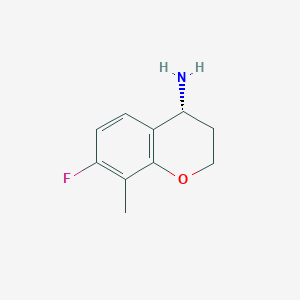 molecular formula C10H12FNO B15235576 (R)-7-Fluoro-8-methylchroman-4-amine 