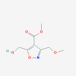 molecular formula C8H11NO5 B15235595 Methyl 5-(hydroxymethyl)-3-(methoxymethyl)isoxazole-4-carboxylate 