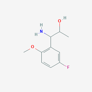 molecular formula C10H14FNO2 B15235614 1-Amino-1-(5-fluoro-2-methoxyphenyl)propan-2-OL 