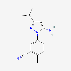 5-(5-amino-3-isopropyl-1H-pyrazol-1-yl)-2-methylbenzonitrile