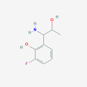 molecular formula C9H12FNO2 B15235706 2-(1-Amino-2-hydroxypropyl)-6-fluorophenol 