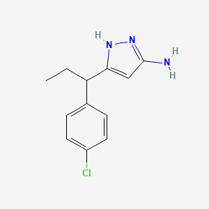 3-(1-(4-Chlorophenyl)propyl)-1H-pyrazol-5-amine