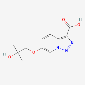 molecular formula C11H13N3O4 B15235767 6-(2-Hydroxy-2-methylpropoxy)-[1,2,3]triazolo[1,5-A]pyridine-3-carboxylic acid 