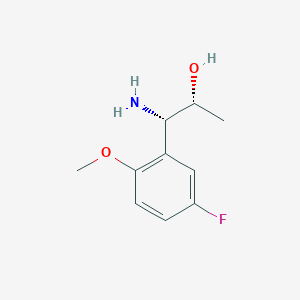 molecular formula C10H14FNO2 B15235842 (1S,2R)-1-Amino-1-(5-fluoro-2-methoxyphenyl)propan-2-OL 