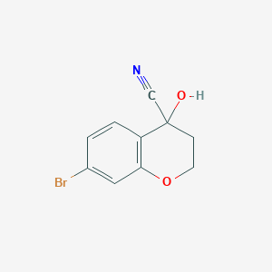 molecular formula C10H8BrNO2 B15235852 7-Bromo-4-hydroxychromane-4-carbonitrile 