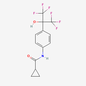 molecular formula C13H11F6NO2 B15235867 N-(4-(1,1,1,3,3,3-Hexafluoro-2-hydroxypropan-2-YL)phenyl) cyclopropanecarboxamide 