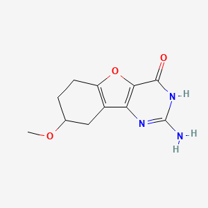 molecular formula C11H13N3O3 B15235930 2-Amino-8-methoxy-6,7,8,9-tetrahydrobenzofuro[3,2-D]pyrimidin-4(1H)-one 