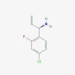 molecular formula C9H9ClFN B15235952 (1S)-1-(4-Chloro-2-fluorophenyl)prop-2-enylamine 