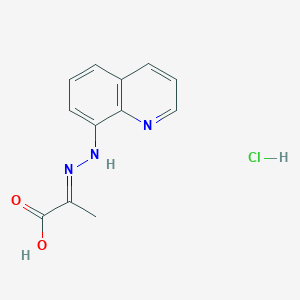 molecular formula C12H12ClN3O2 B15235960 (2E)-2-[2-(quinolin-8-yl)hydrazin-1-ylidene]propanoic acid hydrochloride 