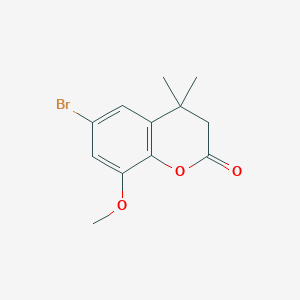 molecular formula C12H13BrO3 B15235966 6-Bromo-8-methoxy-4,4-dimethylchroman-2-one 