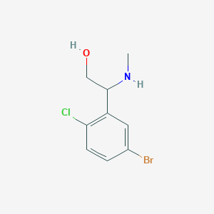 molecular formula C9H11BrClNO B15236020 2-(5-Bromo-2-chlorophenyl)-2-(methylamino)ethan-1-ol 