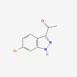 molecular formula C9H7BrN2O B1523619 1-(6-bromo-1H-indazol-3-yl)ethanone CAS No. 1220039-77-9