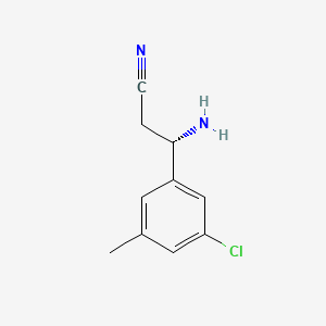 molecular formula C10H11ClN2 B15236206 (3S)-3-Amino-3-(5-chloro-3-methylphenyl)propanenitrile 