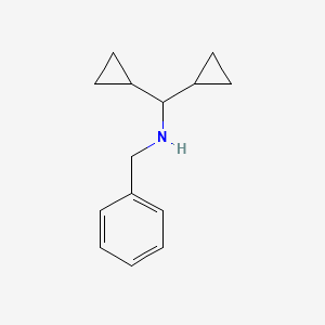 molecular formula C14H19N B15236218 N-benzyl-1,1-dicyclopropylmethanamine 