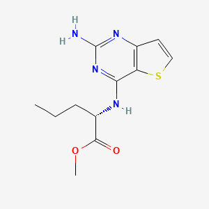 molecular formula C12H16N4O2S B15236225 Methyl (S)-2-((2-aminothieno[3,2-D]pyrimidin-4-YL)amino)pentanoate 