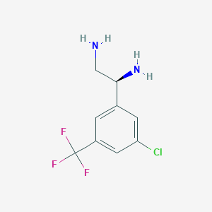 molecular formula C9H10ClF3N2 B15236230 (1S)-1-[5-Chloro-3-(trifluoromethyl)phenyl]ethane-1,2-diamine 