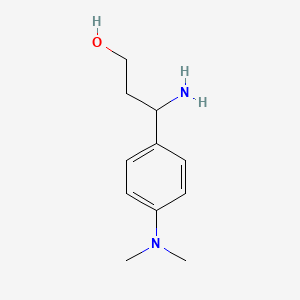 molecular formula C11H18N2O B15236235 3-Amino-3-[4-(dimethylamino)phenyl]propan-1-OL 