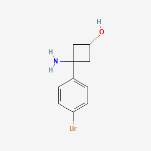 molecular formula C10H12BrNO B1523630 3-Amino-3-(4-bromophenyl)cyclobutanol CAS No. 1199556-66-5