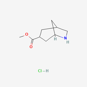 molecular formula C9H16ClNO2 B15236310 Methyl 6-azabicyclo[3.2.1]octane-3-carboxylate hcl 