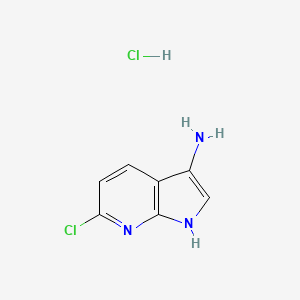 molecular formula C7H7Cl2N3 B1523632 6-氯-1H-吡咯并[2,3-b]吡啶-3-胺盐酸盐 CAS No. 1167056-56-5