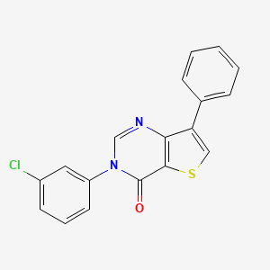 molecular formula C18H11ClN2OS B15236321 3-(3-Chlorophenyl)-7-phenylthieno[3,2-D]pyrimidin-4(3H)-one 