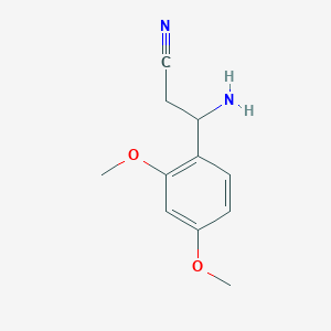 molecular formula C11H14N2O2 B15236369 3-Amino-3-(2,4-dimethoxyphenyl)propanenitrile 