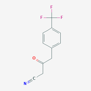 molecular formula C11H8F3NO B15236389 3-Oxo-4-(4-(trifluoromethyl)phenyl)butanenitrile 