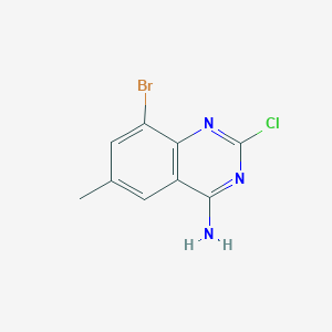 molecular formula C9H7BrClN3 B15236424 8-Bromo-2-chloro-6-methylquinazolin-4-amine 