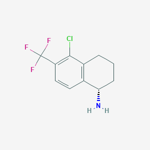 molecular formula C11H11ClF3N B15236445 (S)-5-Chloro-6-(trifluoromethyl)-1,2,3,4-tetrahydronaphthalen-1-amine 