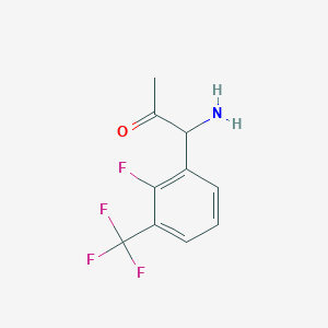 molecular formula C10H9F4NO B15236451 1-Amino-1-[2-fluoro-3-(trifluoromethyl)phenyl]acetone 