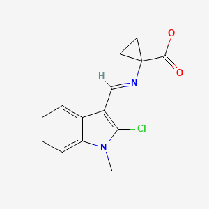 (E)-[(2-chloro-1-methyl-1H-indol-3-yl)methylidene]aminocyclopropanecarboxylate