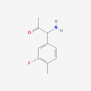 molecular formula C10H12FNO B15236491 1-Amino-1-(3-fluoro-4-methylphenyl)acetone 